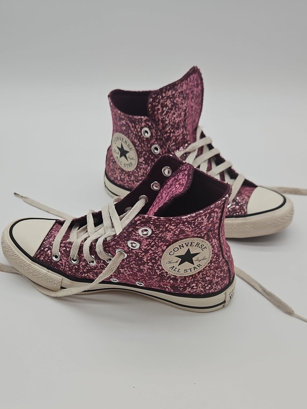 Converse Glitter High-Top Sneakers in Pink/Purple Tone
